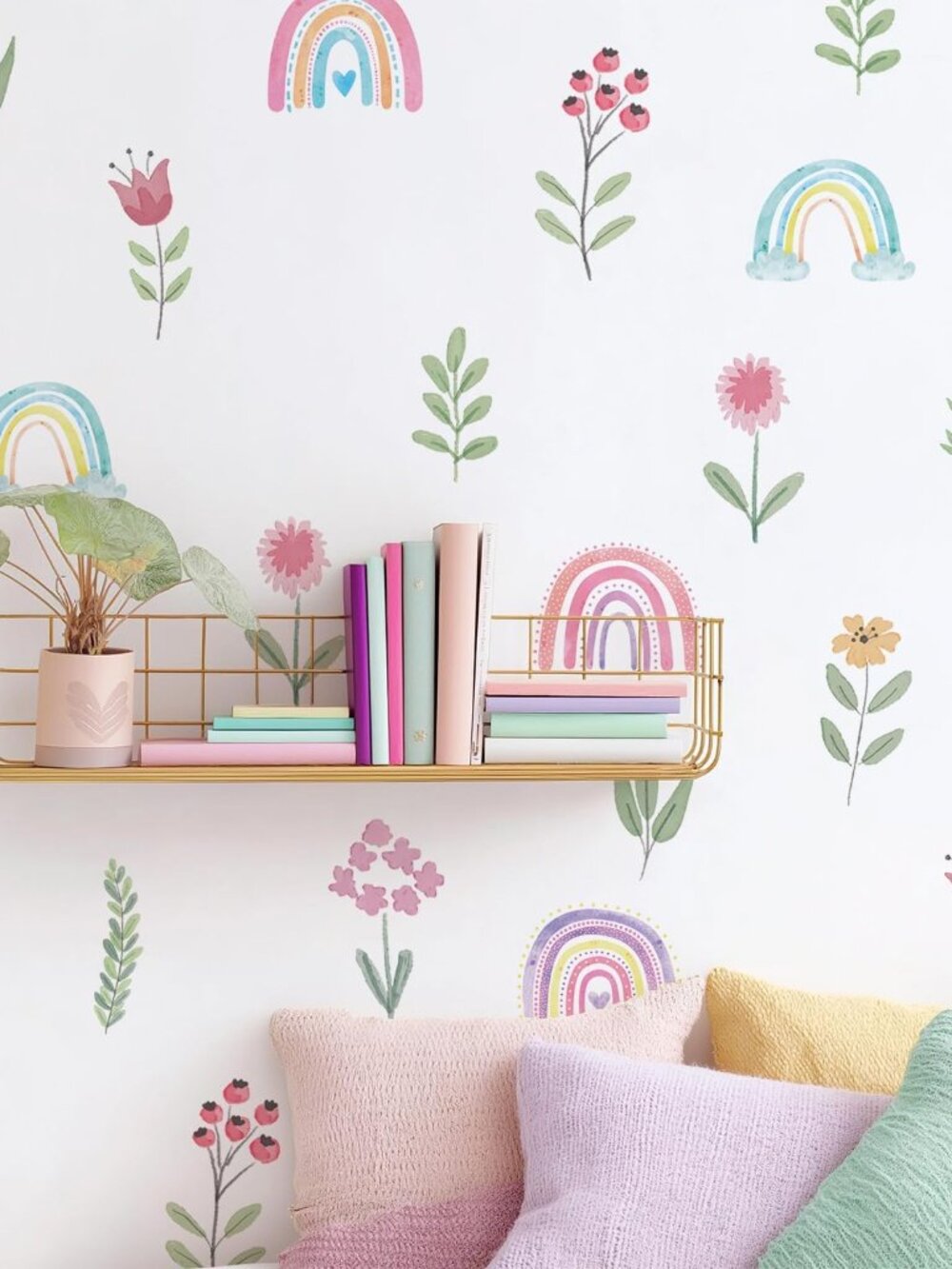 Nursery Wall Stickers Boho Kids Room Decor Girls Bedroom Removable Wall Decals V